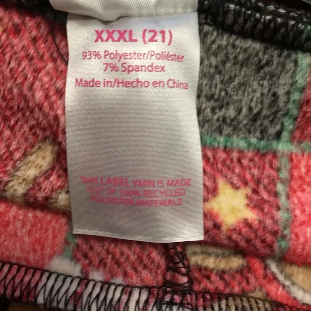 No Boundaries High Waist Legging Velour Christmas Rudolph Plaid XXXL 21 NWT